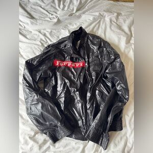 Ferrari Black Bomber Jacket with Red Logo Patch